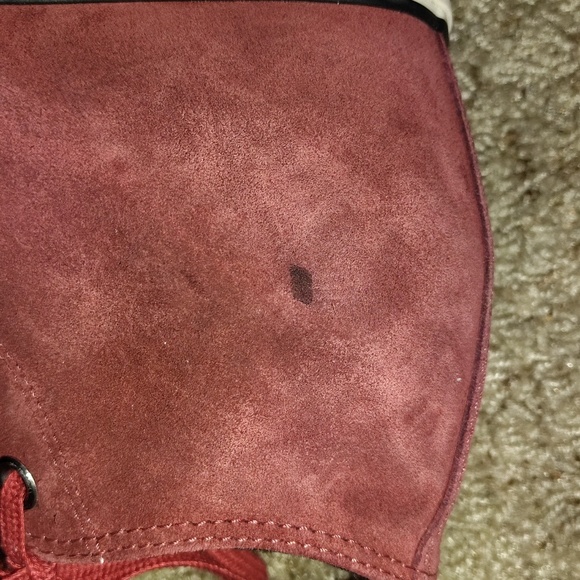 Converse Womens Burgundy Dahlia Red Suede Lux Hidden Wedge Sneaker Sz 8 - Picture 7 of 9